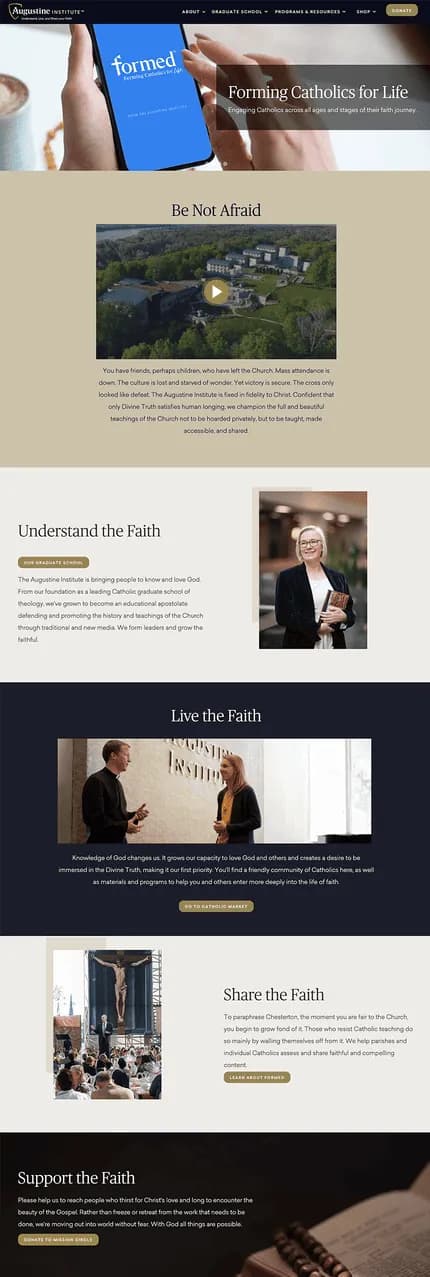 Augustine Institute — Webflow site by Anil Pervaiz